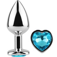 Secretplay Metal Butt Plug Corazón Azul Talla S Emoción