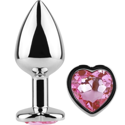 Secretplay - Metal Butt Plug Corazón Fucsia Talla S 7 Cm - Perfecto para Principiantes