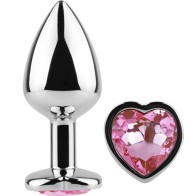 Secretplay - Metal Butt Plug Corazón Fucsia Talla S 7 Cm - Perfecto para Principiantes