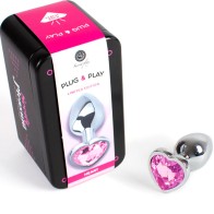 Secretplay - Metal Butt Plug Corazón Fucsia Talla S 7 Cm - Perfecto para Principiantes