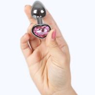 Secretplay - Metal Butt Plug Corazón Fucsia Talla S 7 Cm - Perfecto para Principiantes