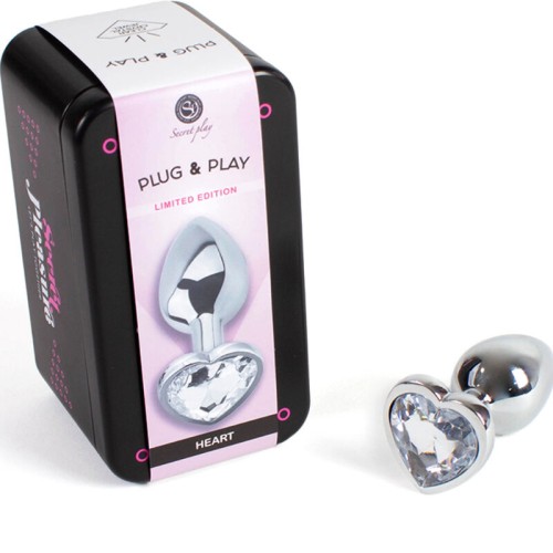 Secretplay Metal Heart Butt Plug for Anal Play