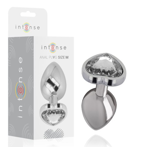 Intense Metal Anal Plug with Jewel - M Size