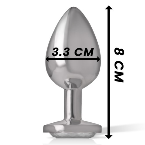 Intense Metal Anal Plug with Jewel - M Size