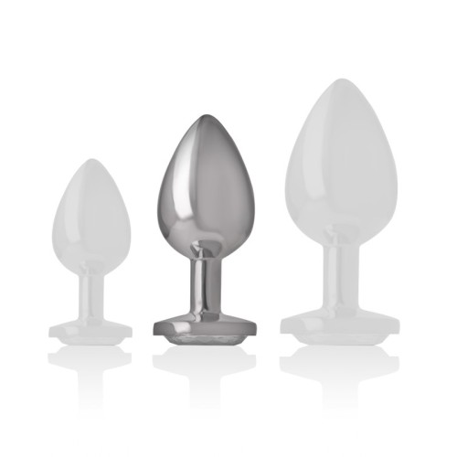 Intense Metal Anal Plug with Jewel - M Size