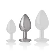 Intense Metal Anal Plug with Jewel - M Size