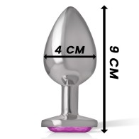 Intense - Plug Anal Metal Aluminio Corazón Rosa Talla L