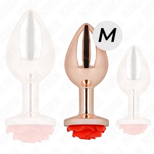 Kink Rose Gold Anal Plug with Red Rose