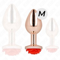 Kink Rose Gold Anal Plug with Red Rose