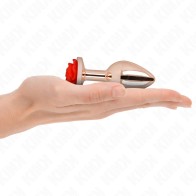 Kink Rose Gold Anal Plug with Red Rose