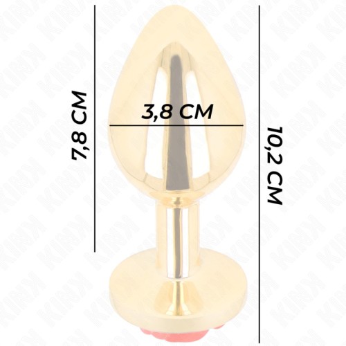 Plug Anal Dorado con Rosa Roja para Juego Sofisticado