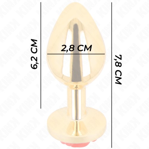 Kink Gold Anal Plug with Red Rose - Premium Sex Toy