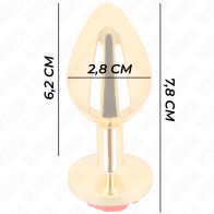 Kink Gold Anal Plug with Red Rose - Premium Sex Toy