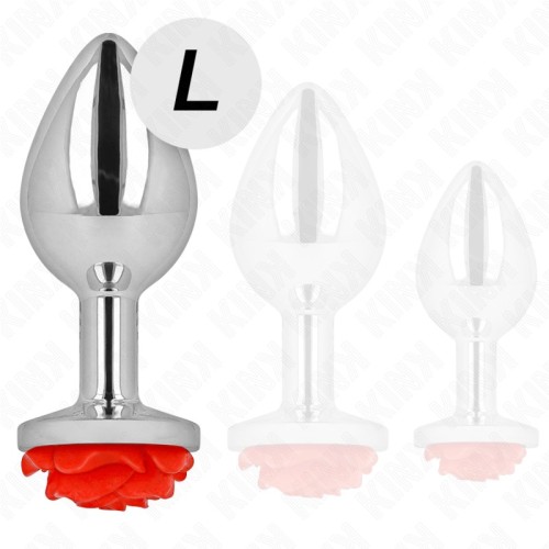 Kink Pink Red Metal Anal Plug