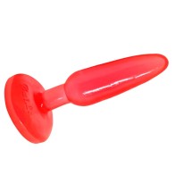 Soft Touch Red Anal Plug 14.2cm for Comfortable Enjoyment