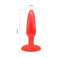 Soft Touch Red Anal Plug 14.2cm for Comfortable Enjoyment