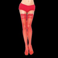 Leg Avenue Red Lace Adhesive Stockings - Sexy Fashion Statement