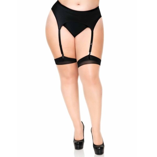 Leg Avenue Nude Thigh Highs with Cuban Heel - Elegant Lingerie