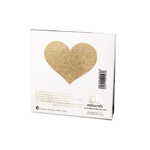 Bijoux Indiscrets Golden Heart Nipple Covers - Flash