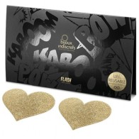 Bijoux Indiscrets Golden Heart Nipple Covers - Flash