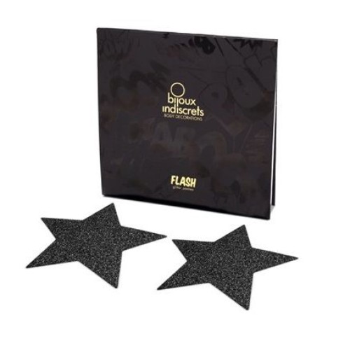 Bijoux Indiscrets Flash Star Nipple Covers Black