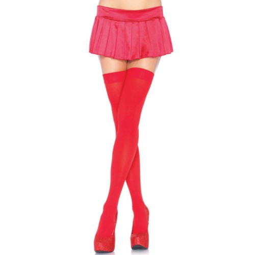 Leg Avenue Opaque Red Stockings - Stylish and Comfortable