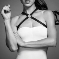 Bijoux Maze Cross-chest Harness Black - Elegant Erotic Fashion
