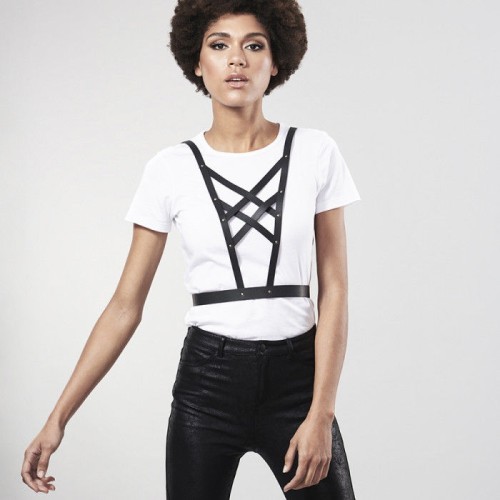 Bijoux Indiscrets Black Crossed Harness