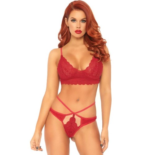 Leg Avenue 2-Piece Lace Set M/L Red - Seductive Lingerie