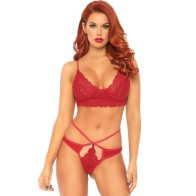 Leg Avenue 2-Piece Lace Set M/L Red - Seductive Lingerie