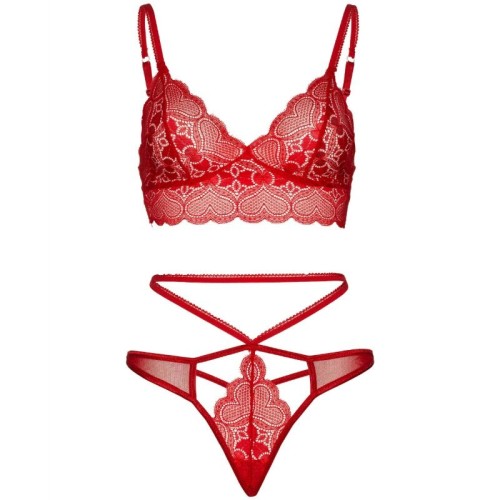 Leg Avenue 2-Piece Lace Set M/L Red - Seductive Lingerie