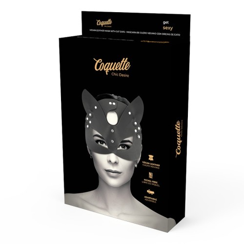 Vegan Leather Cat Ears Mask - Coquette Chic Desire
