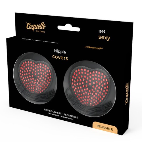 Coquette Chic Desire - Cubre Pezones Rojo / Negro