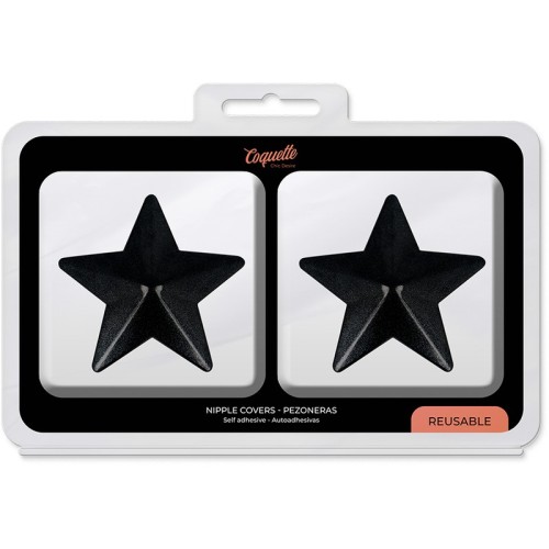 Coquette Chic Desire - Cubre Pezones Metal Estrellas Negras