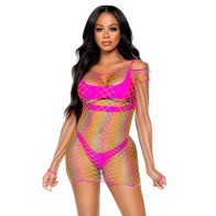 Leg Avenue Minivestido De Manga Larga Talla Única