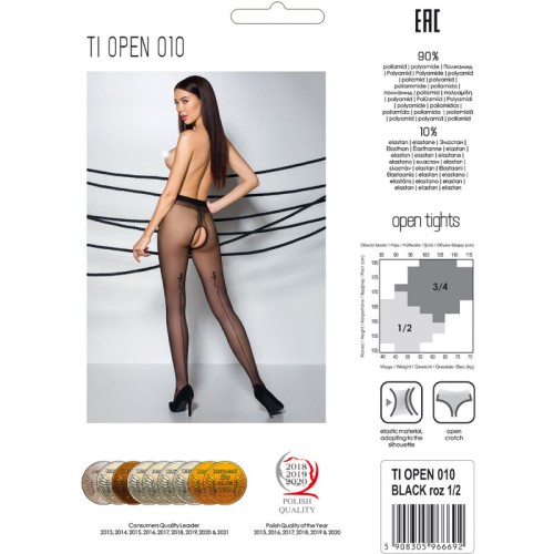 Passion Tiopen 010 Black Thigh-High Stockings