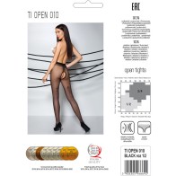 Passion Tiopen 010 Black Thigh-High Stockings