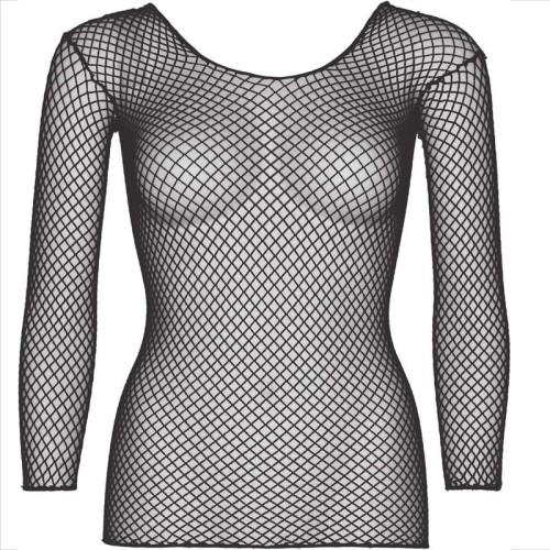 Leg Avenue Camiseta Negra de Manga Larga de Red