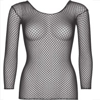 Leg Avenue Camiseta Negra de Manga Larga de Red