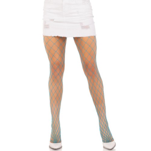 Leg Avenue Diamond Fishnet Thigh Highs Blue