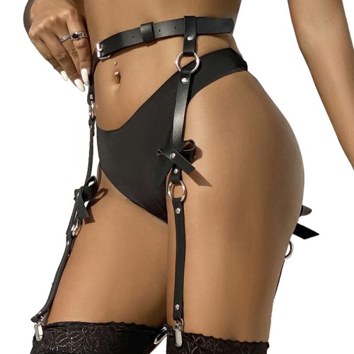 Sublime Leather Chain Leg Harness - One Size