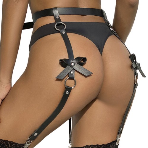 Sublime Leather Chain Leg Harness - One Size