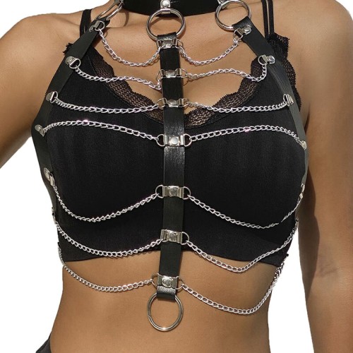Subblime Black Leather Chest Harness - Bold Style