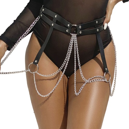 Subblime Leather Chain Belt - Irresistible Elegance