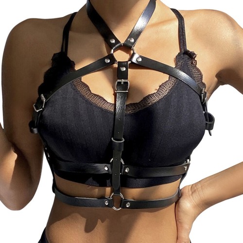 Subblime - Leather Chest Harness Black - Elegant Seduction