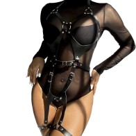 Subblime Full Body Harness with Buckles Black