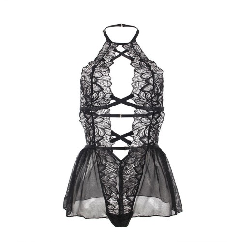 Subblime Halter Neck Teddy Backless Black L/XL