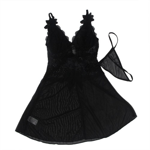 Subblime Tulle Teddy with Lace and Flower