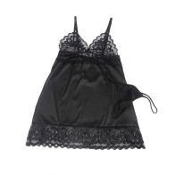 Subblime - Babydoll Con Estampado Floral Pecho Negro S/M - Elegancia Cautivadora