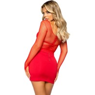 Leg Avenue Red Long Sleeve Mesh Top for Daring Looks